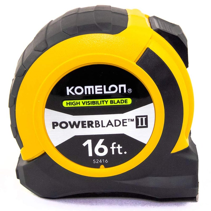 Komelon 52416; 16' x 1.06" Powerblade II Tape Measure, ABS Case, Yellow/Black, Small - Image 2